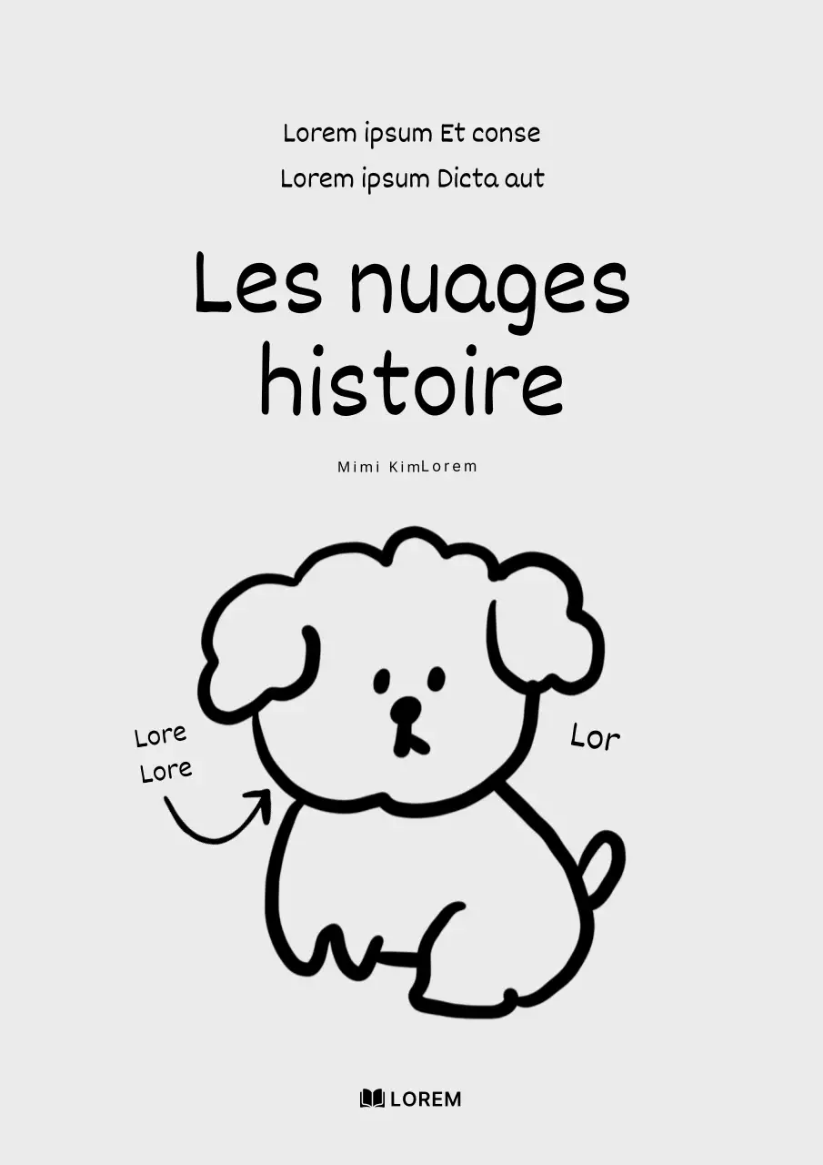 Couverture minimaliste pour livre d'animaux en blanc