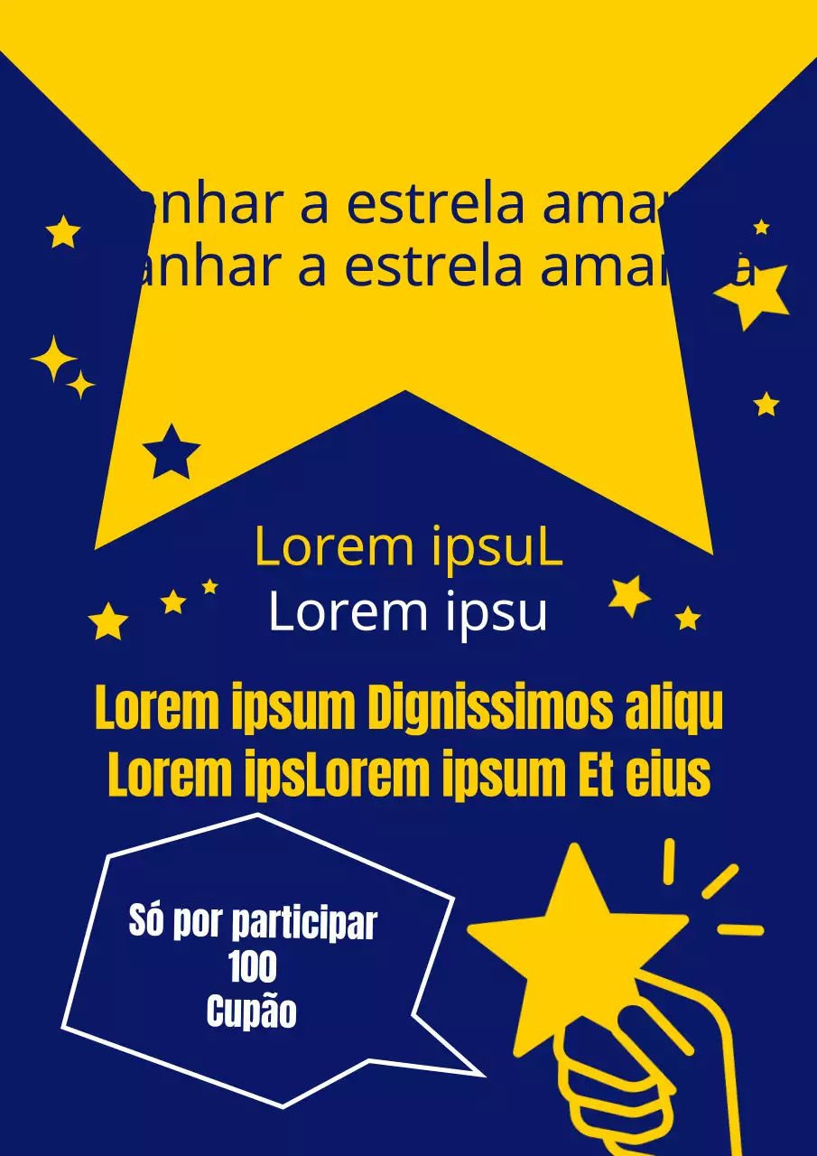 Cupão de desconto em amareloPromover um evento