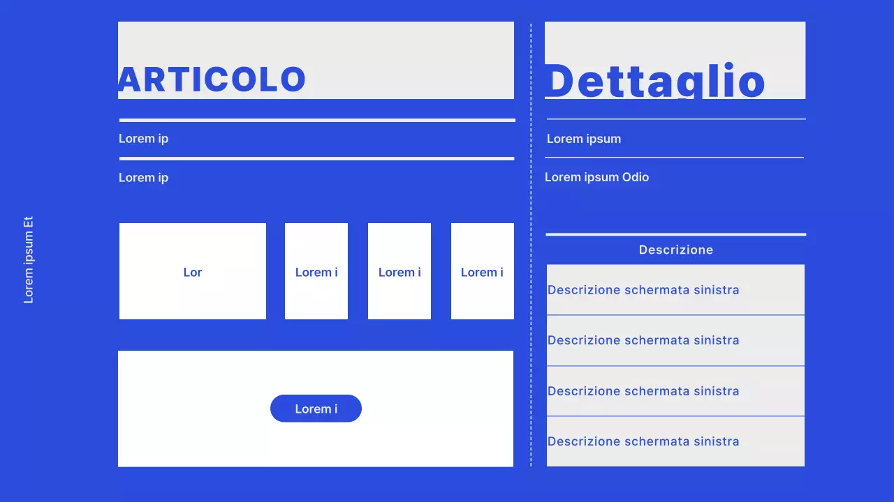 Briefing di sito web aziendale minimalista in grigio e blu