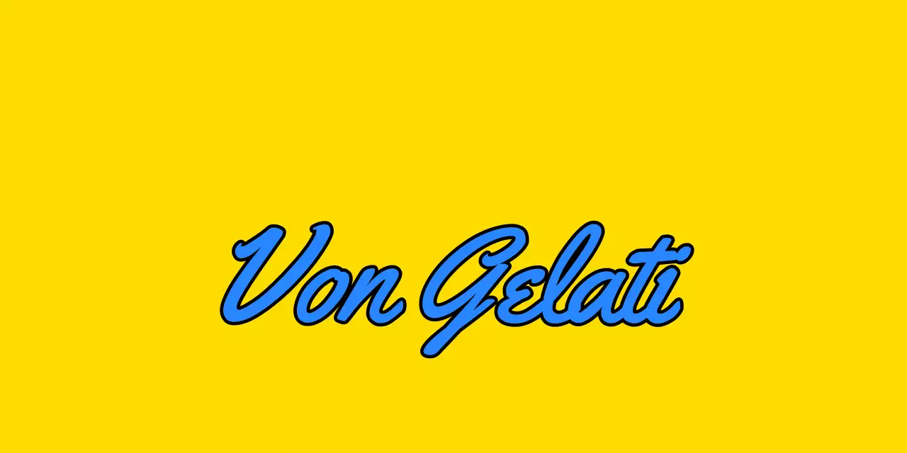 Gelber und blauer Gelato-Markenartikel-Header-Tag