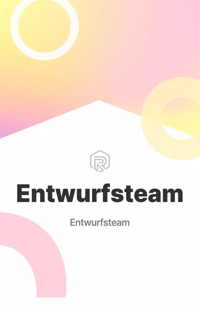 Ein sauberes, weißes, farblich gekennzeichnetes Schild zur Einführung in die Designabteilung