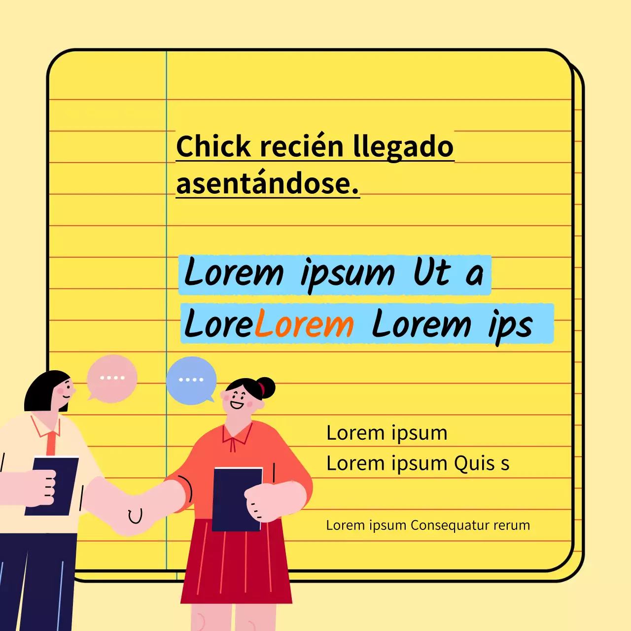 Consejos básicos y modernos para los nuevos empleados en amarillo y azul claro Material de formación