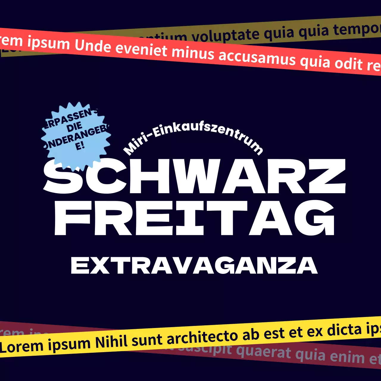 Trendige Black Friday-Anzeigen in Schwarz und Rot