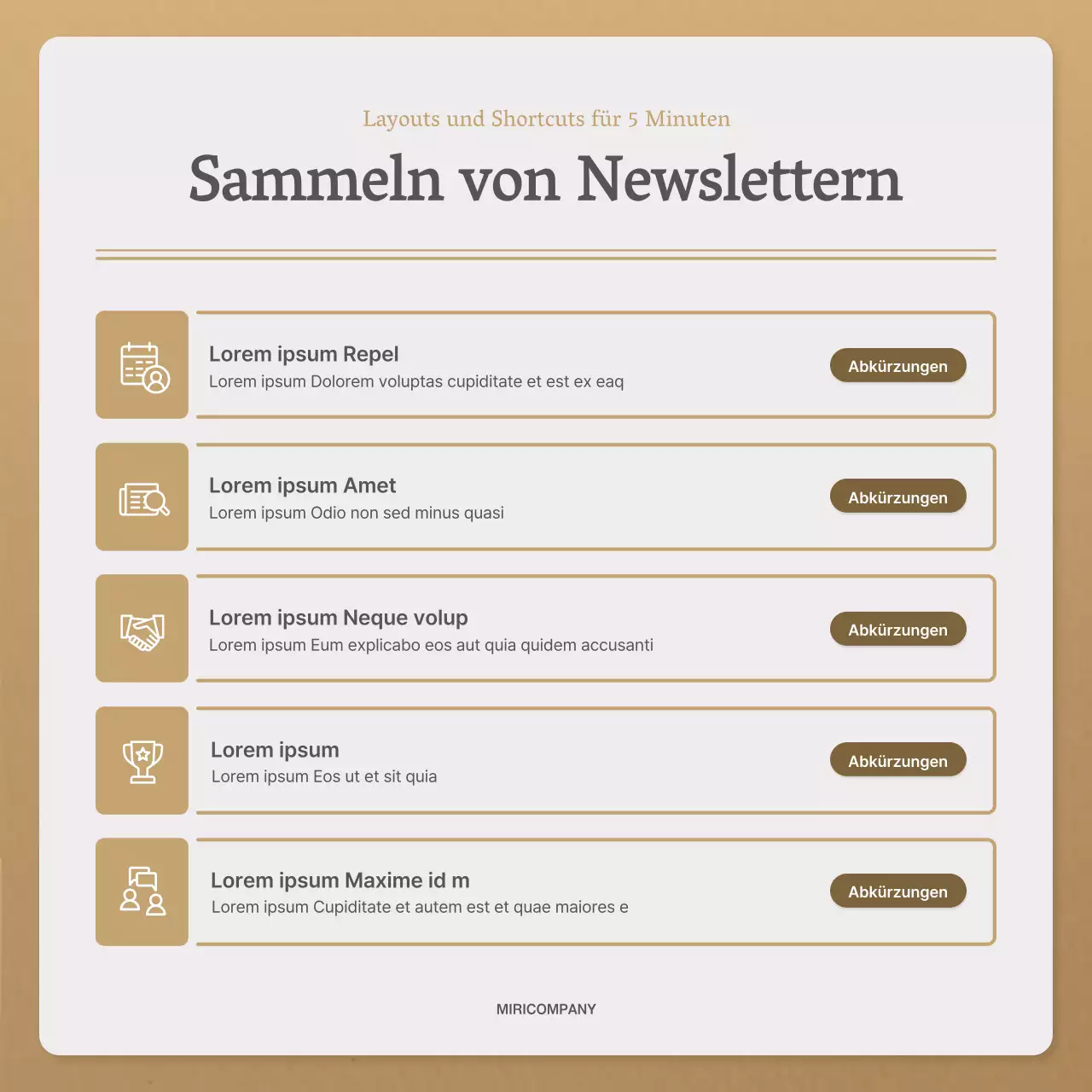Ein einfacher Herbstbrief in Beige und Braun Newsletter Post
