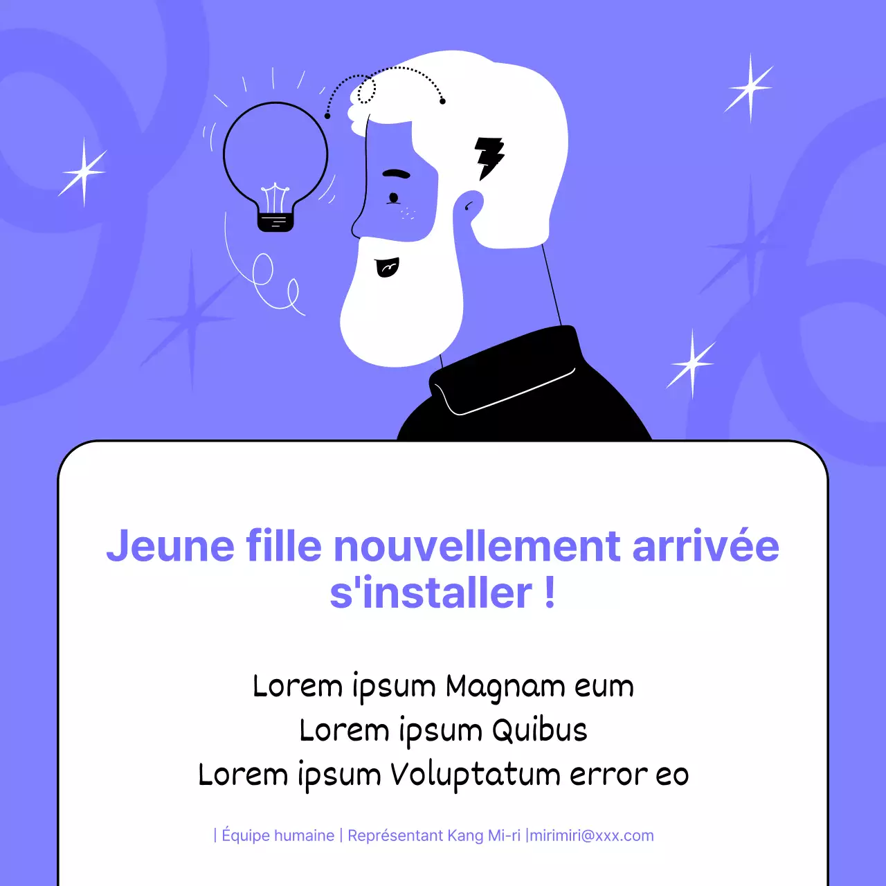 Un billet de conseils pour le travail, inspiré de l'art pop, en mauve et noir