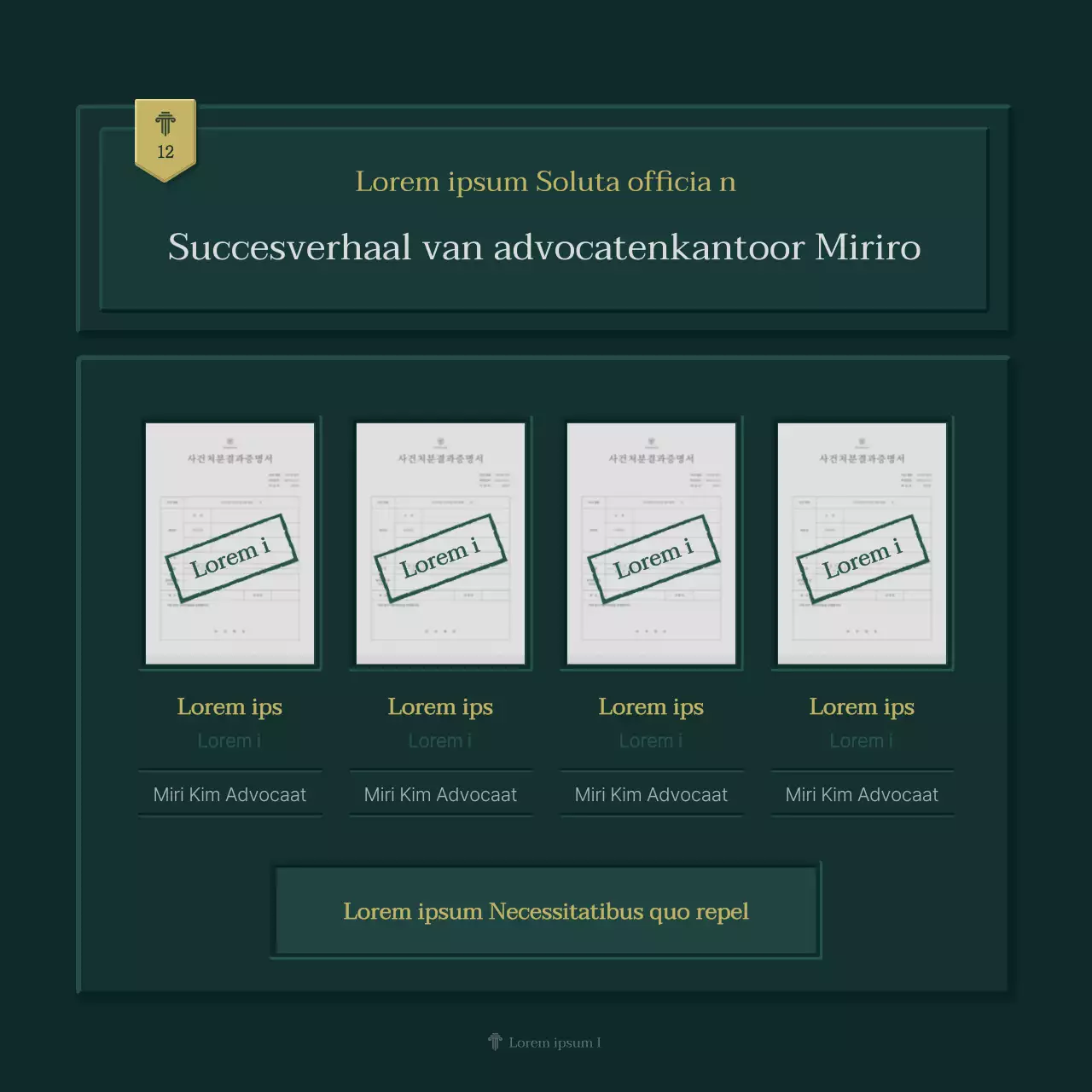 Eenvoudig bedrijfsprofiel in groen en geel