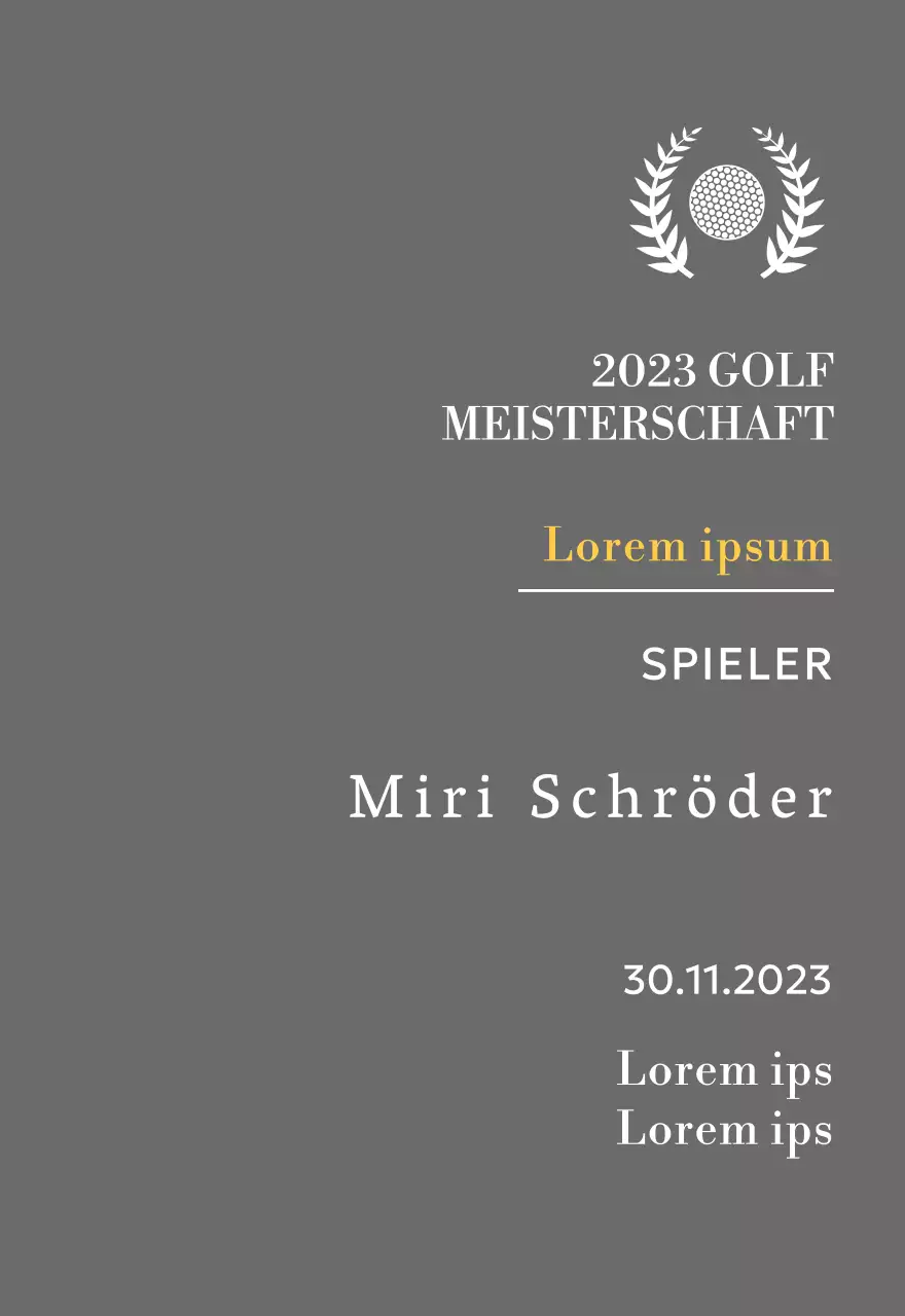 Golf Hole-in-One-Spieler-Siegerplakette mit Golfball und Lorbeerkranz Illustration