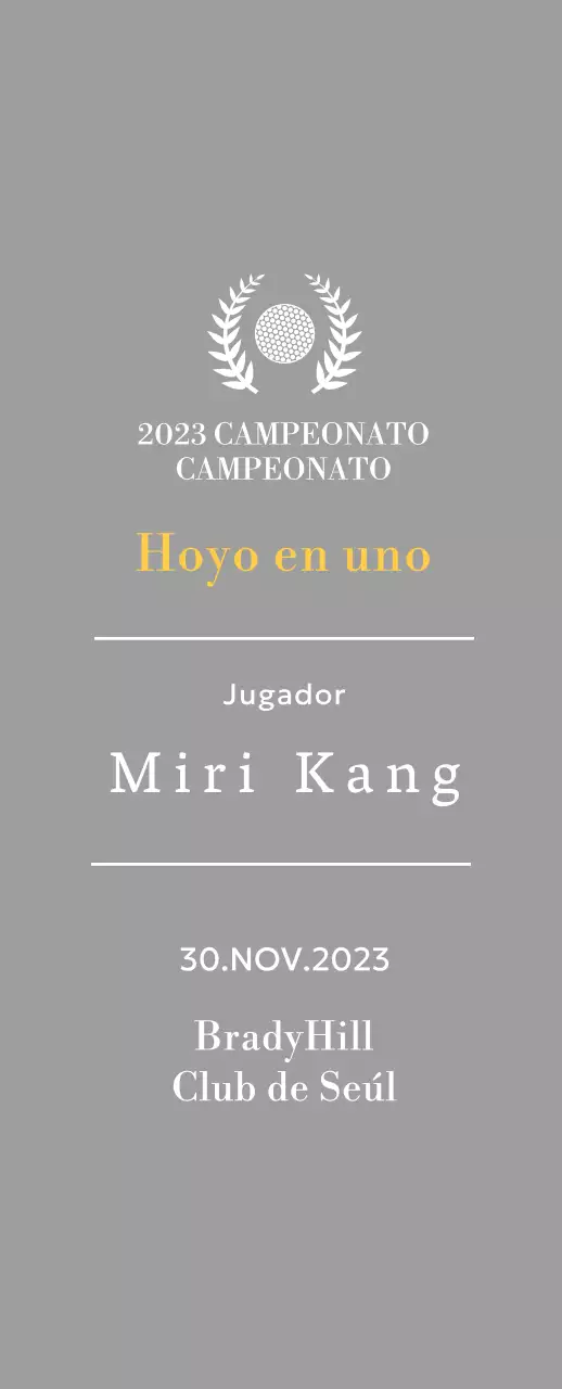 Placa de ganador de hoyo en uno con bola de golf e ilustración de corona de laurel