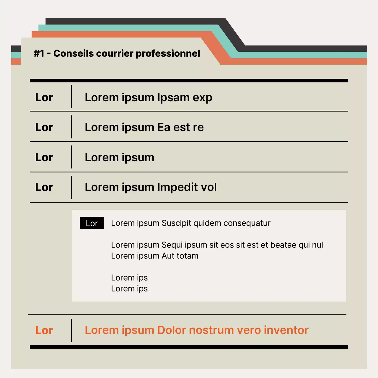 Matériel moderne d'accueil des nouveaux employés en orange et menthe