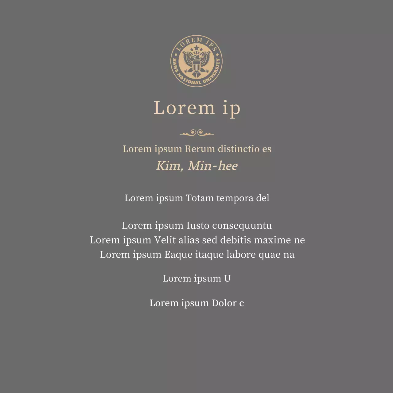 Luxuriöse Abschlussplakette mit Schullogo und Goldverzierung