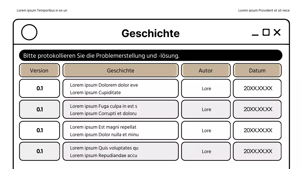Ein einfacher Webseitenplan in Beige
