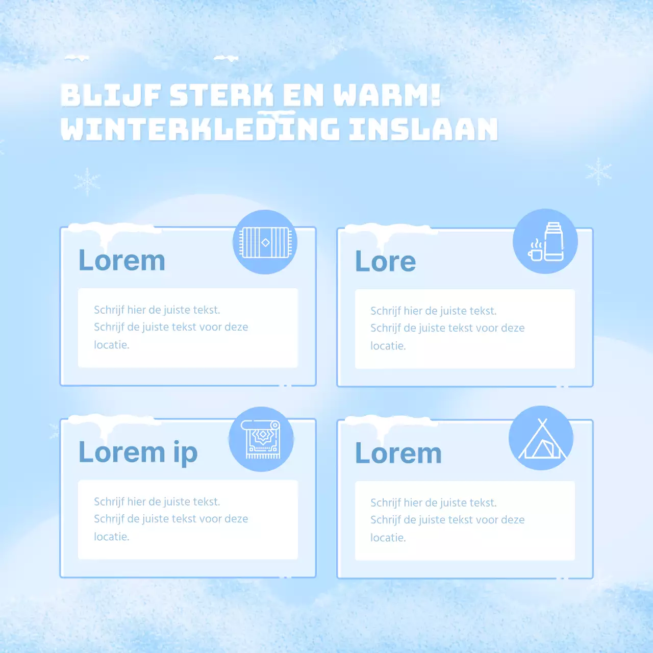 Een minimalistische, basic overwinteringspaal in lichtblauw en wit