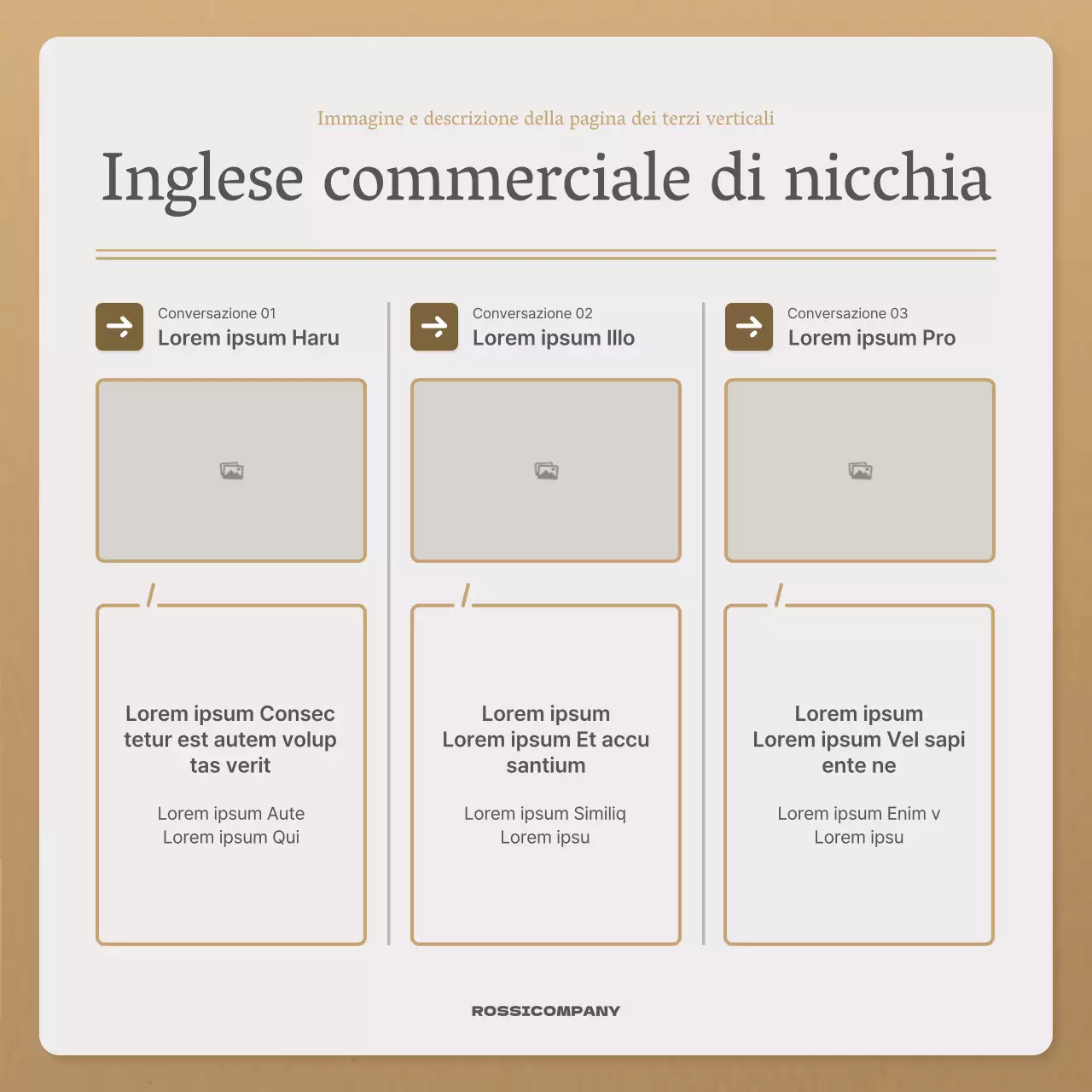 Una semplice lettera autunnale in beige e marrone