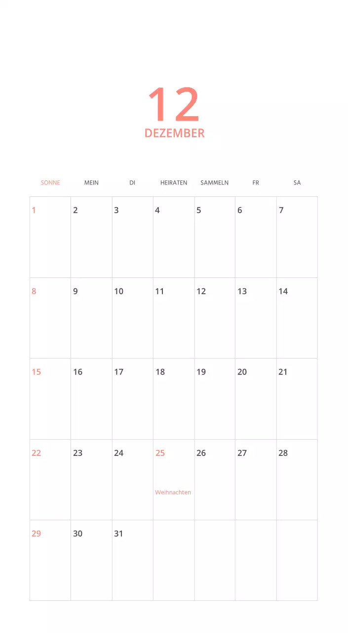 Mehrfarbiger Bildkalender