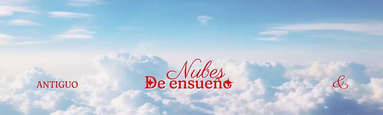 Tachuela de cabecera de mercancía sentimental de inspiración vintage con una foto de nubes de fondo