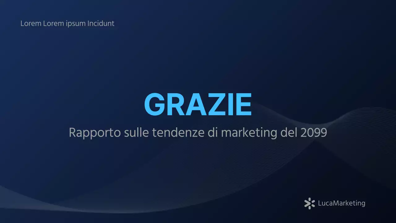 Un moderno rapporto di marketing in blu navy e bianco