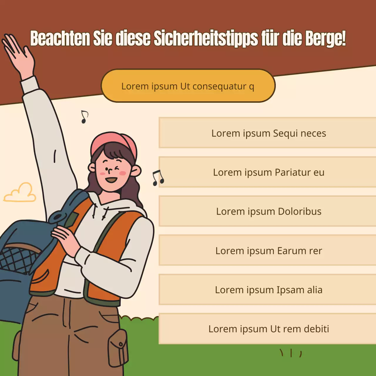 Ein Leitfaden für moderne Herbstwanderungen in Braun und Grün