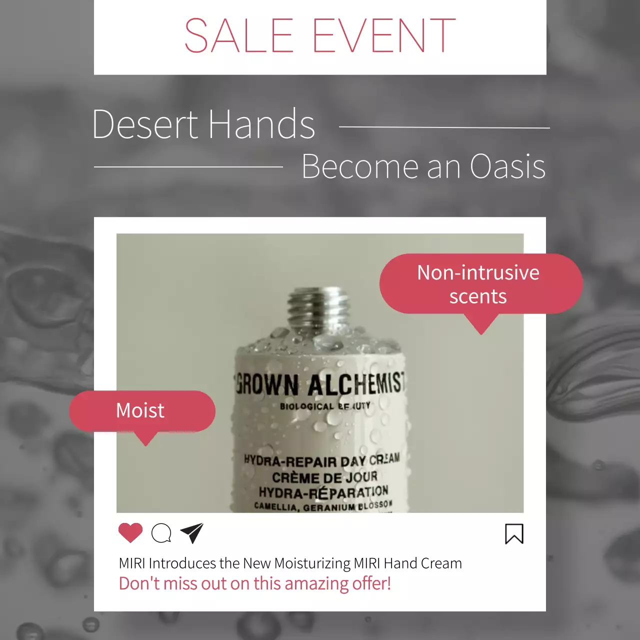 Grey Modern Skincare 프로모션 소셜 미디어 게시물