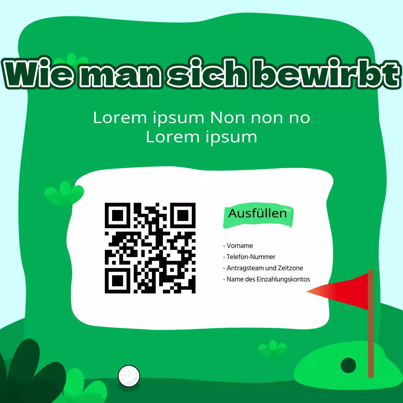  Kitschige Werbeanzeige eines Sportvereins in Grün und Hellblau