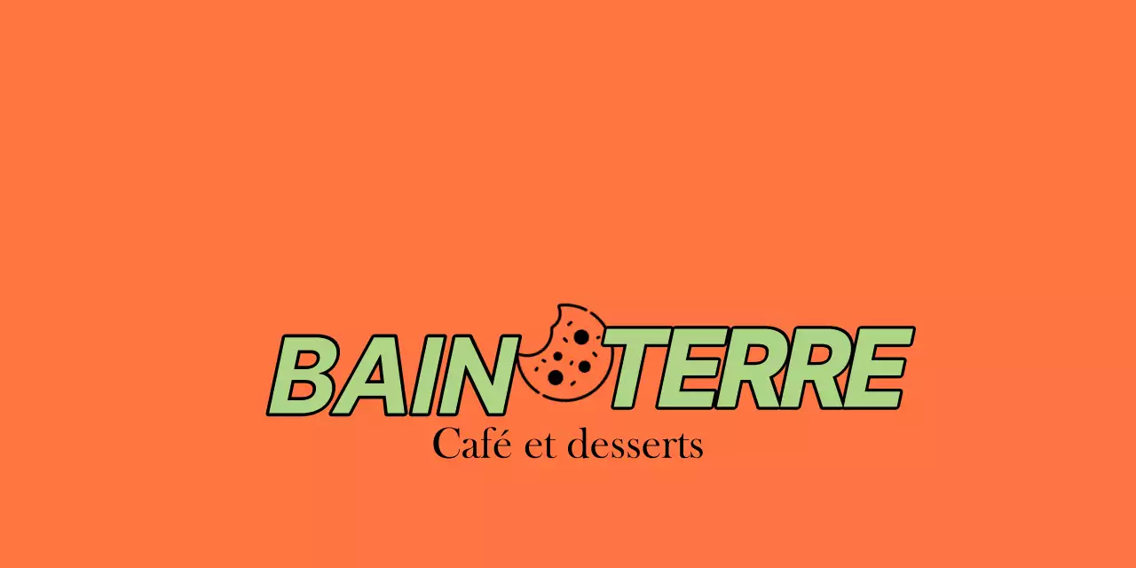 Emballage de biscuits de boulangerie et de café, orange et chartreuse, pour l'en-tête