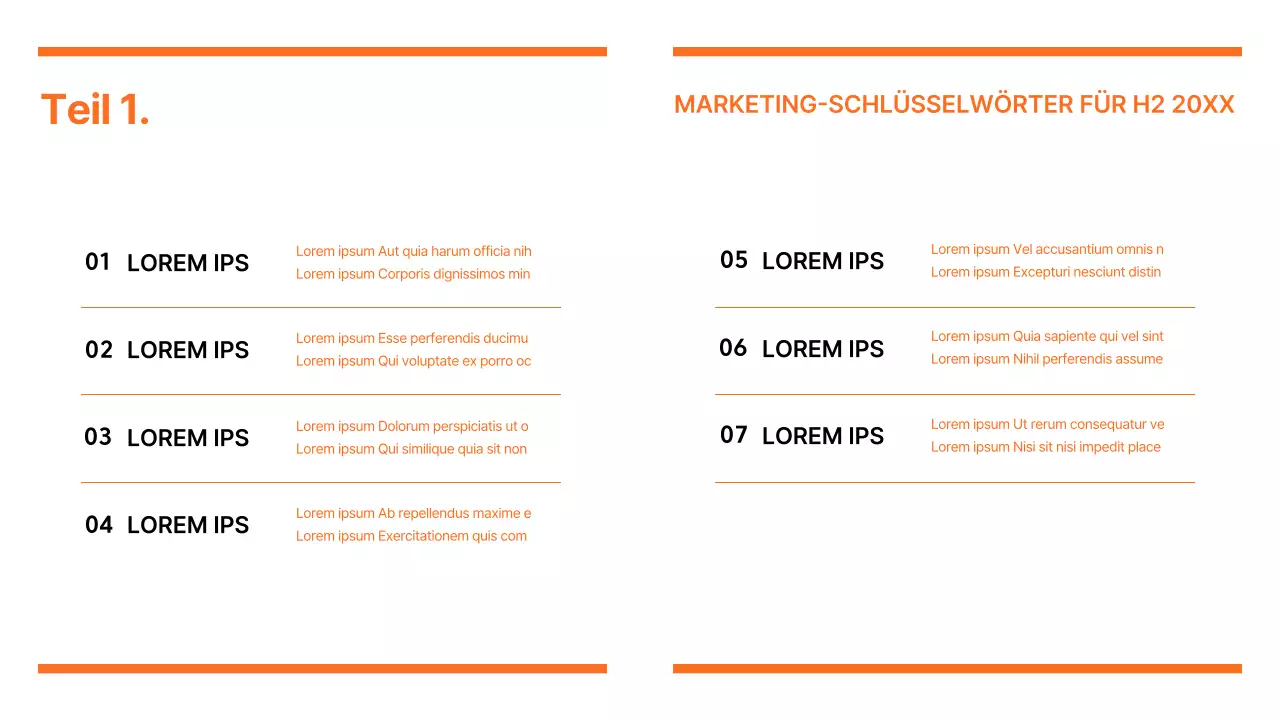 Bericht über moderne Marketingtrends in Orange