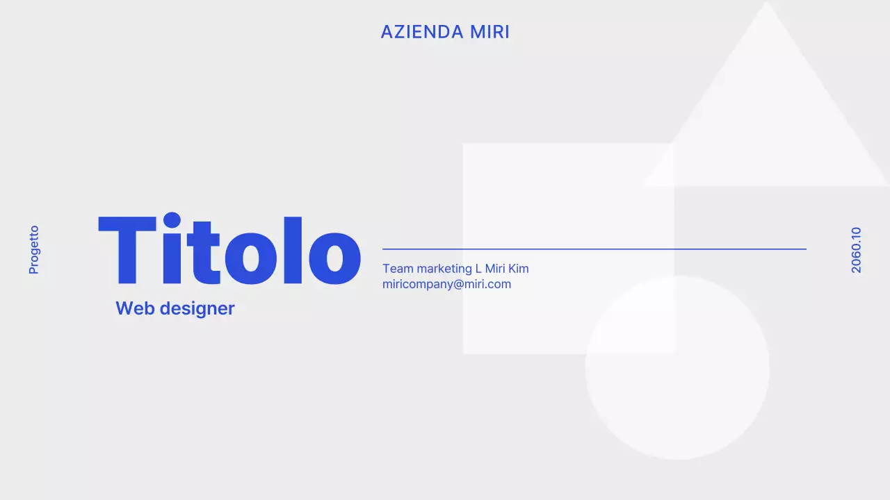 Briefing di sito web aziendale minimalista in grigio e blu