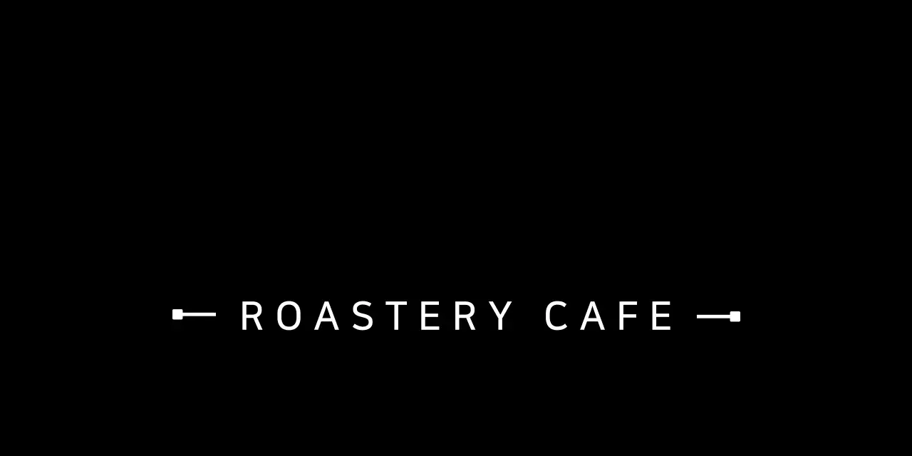 Roastery Cafe merchandise header tack in black
