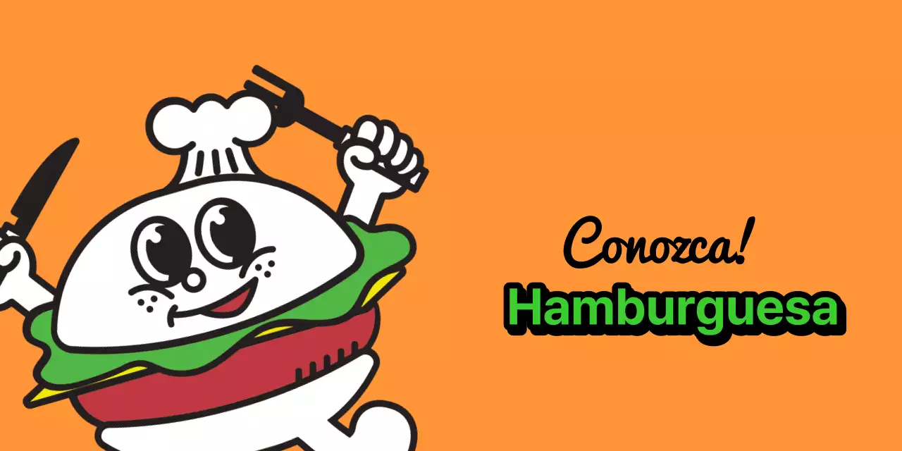 Mercancía de marca de hamburguesas artesanales de color naranja y verde de Heathertack