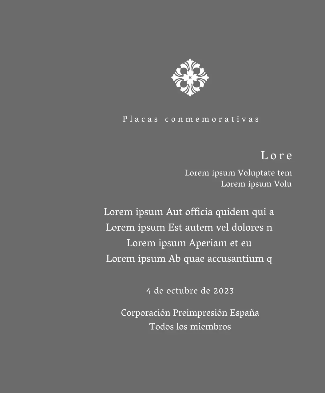 Una placa de encargo de aspecto regio con una elaborada decoración