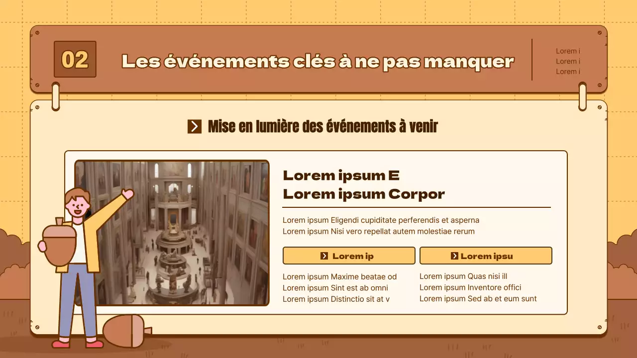 Un bulletin d'information simple, jaune et marron, sur le tourisme culturel