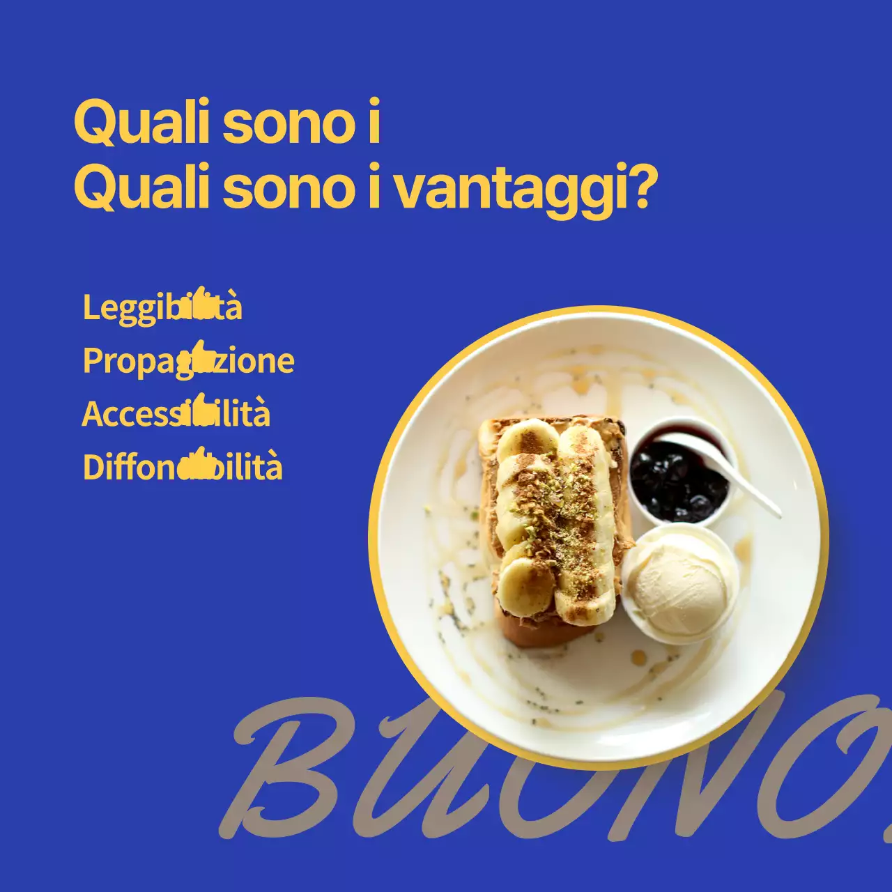 Un semplice annuncio di guida al marketing in blu e giallo
