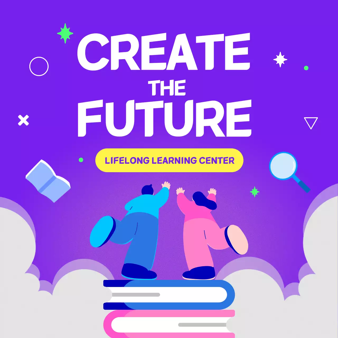 퍼플 모던 에듀케이션 프로모션 인스타그램 캐러셀