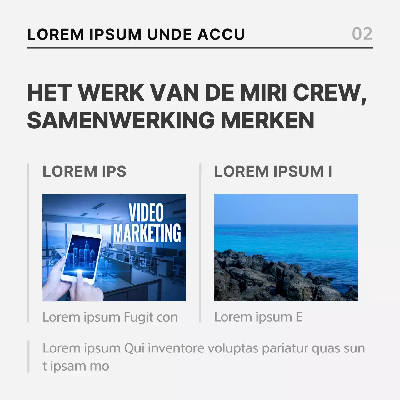 Een eenvoudige vacature in zwart en blauw