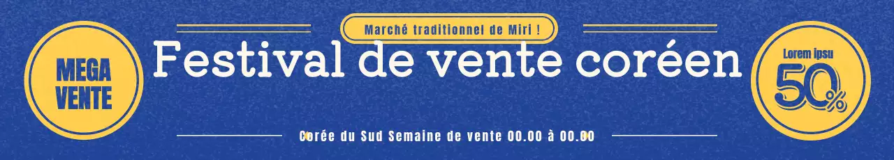 Annonces de vente propres et rétro en bleu et jaune
