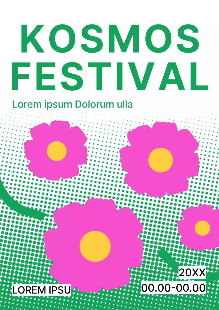 Promoot het Cosmos Festival met groen en eenvoudig