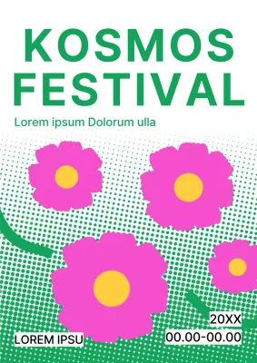 Promoot het Cosmos Festival met groen en eenvoudig