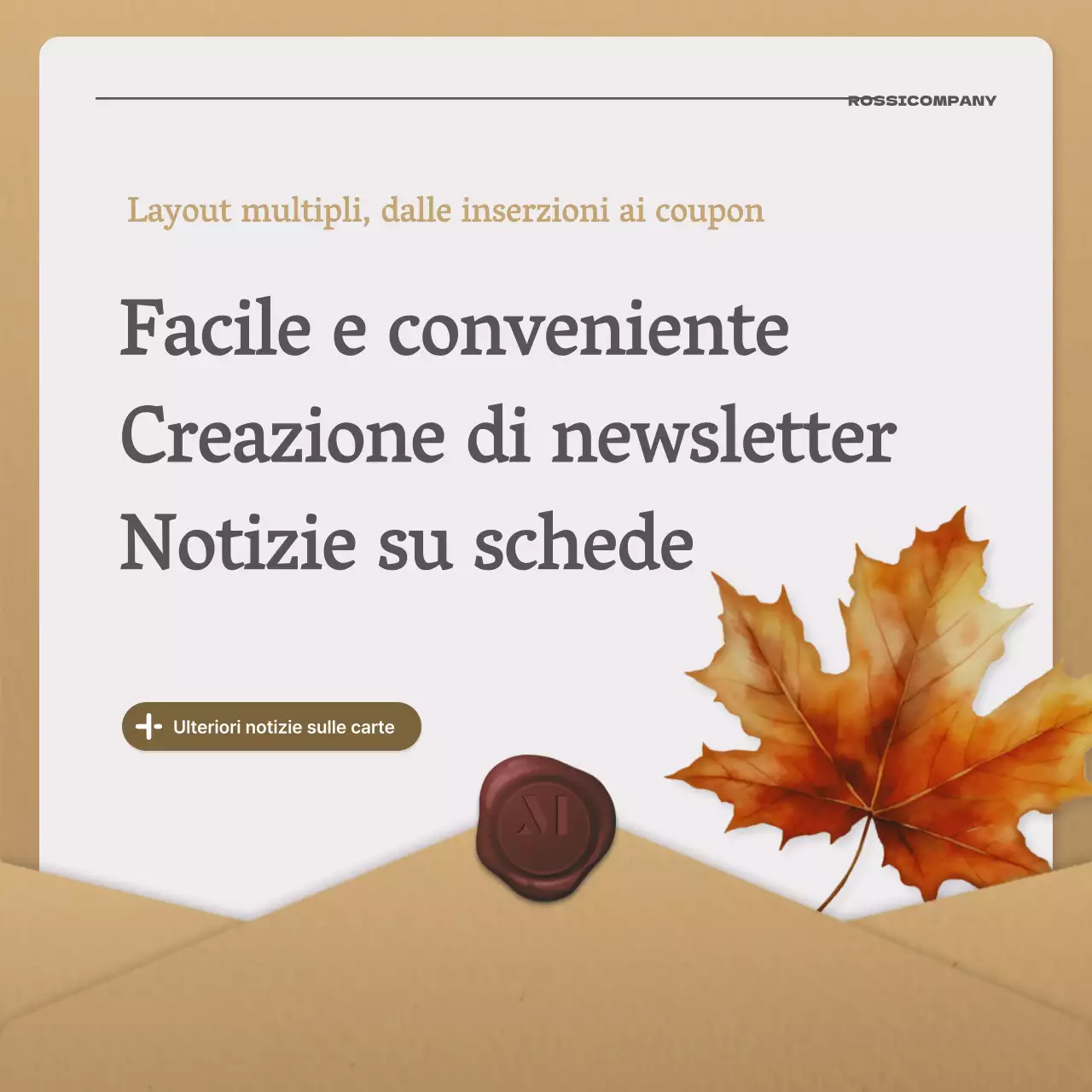 Una semplice lettera autunnale in beige e marrone