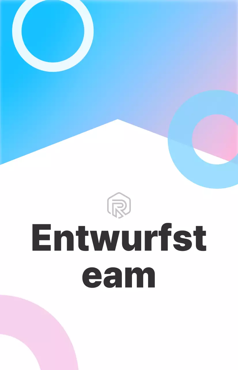 Ein sauberes, weißes, farblich gekennzeichnetes Schild zur Einführung in die Designabteilung