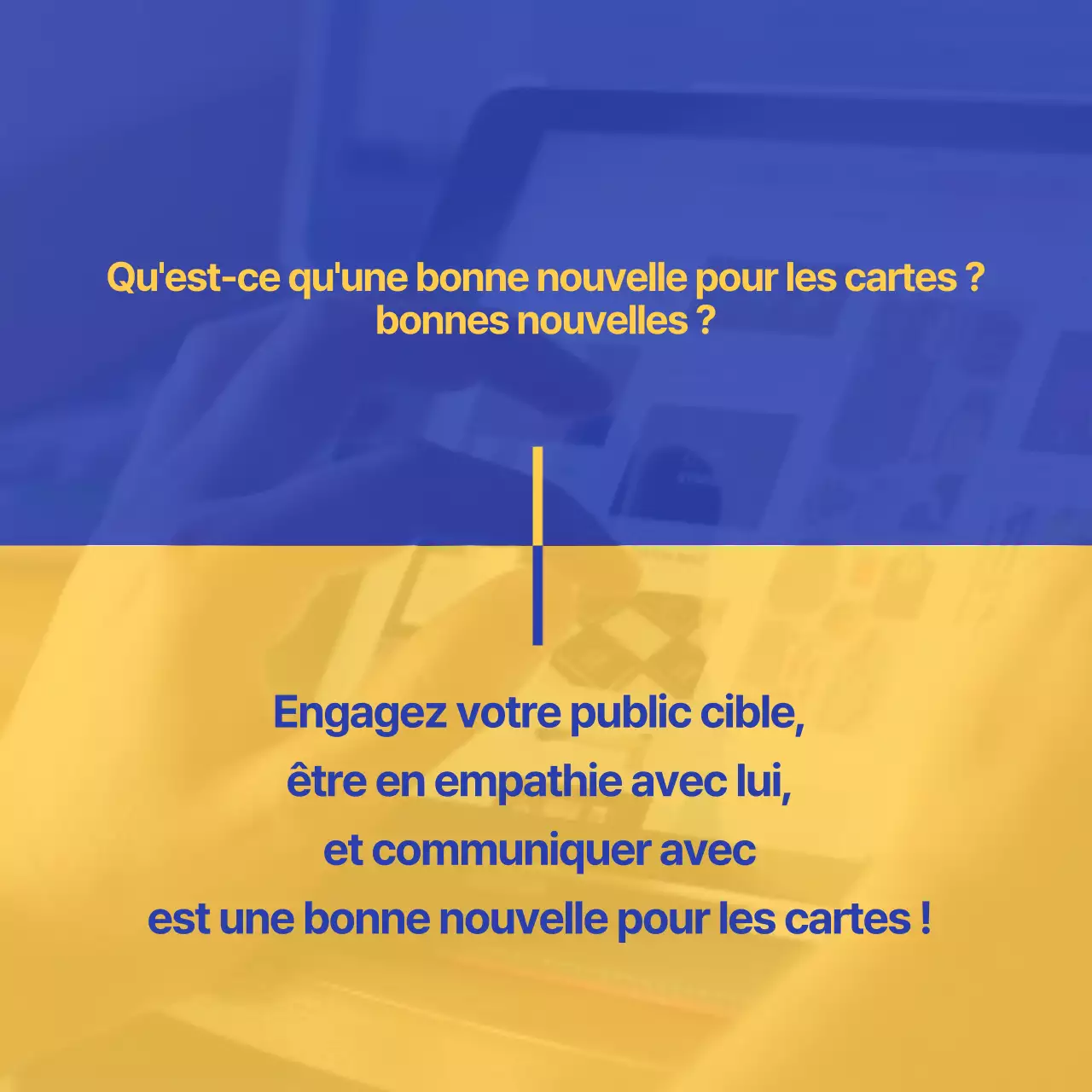 Un simple guide publicitaire bleu et jaune