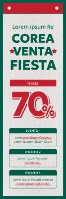 Guía de la "Korea Sale Festa", con sus colores retro rojo y verde