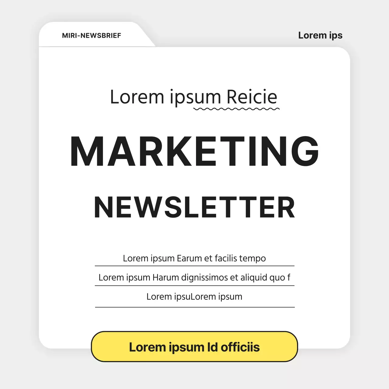 Grauer, einfacher Marketing-Newsletter-Bericht