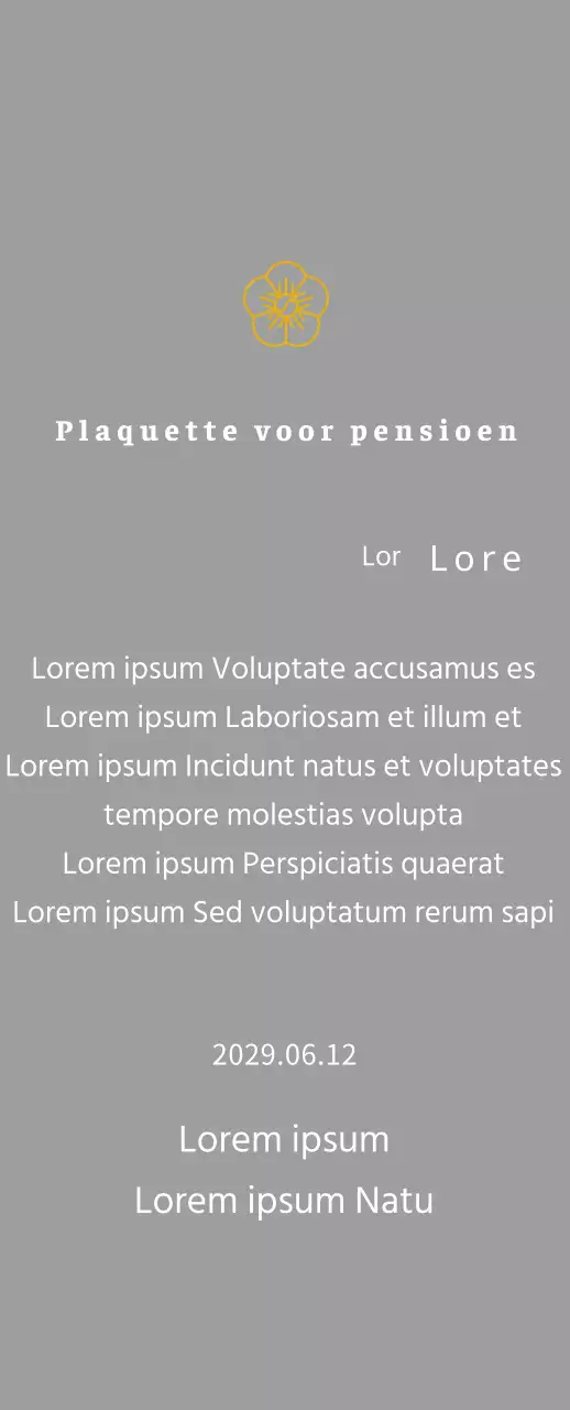 Line Flower's listing concept bedankplaatje