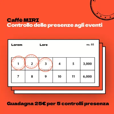 Promuovete il vostro evento con un semplice coupon di controllo delle presenze arancione