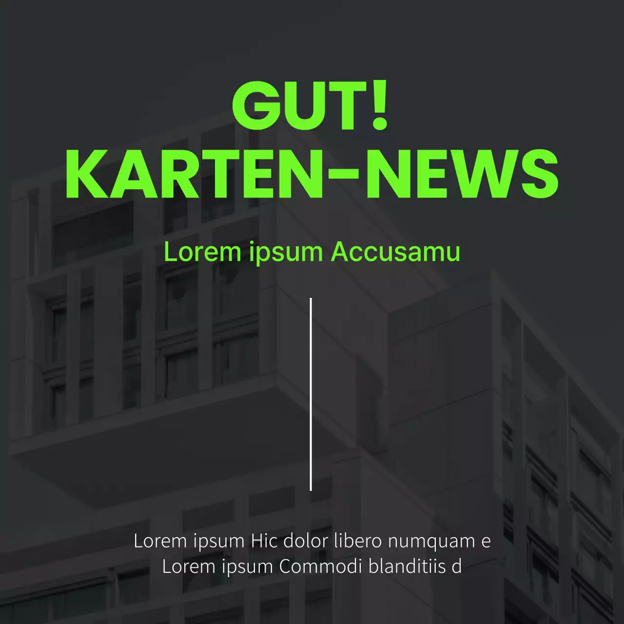 Moderne und trendige cardnews Vorlage Vorschlag in marineblau und fluoreszierenden Farben