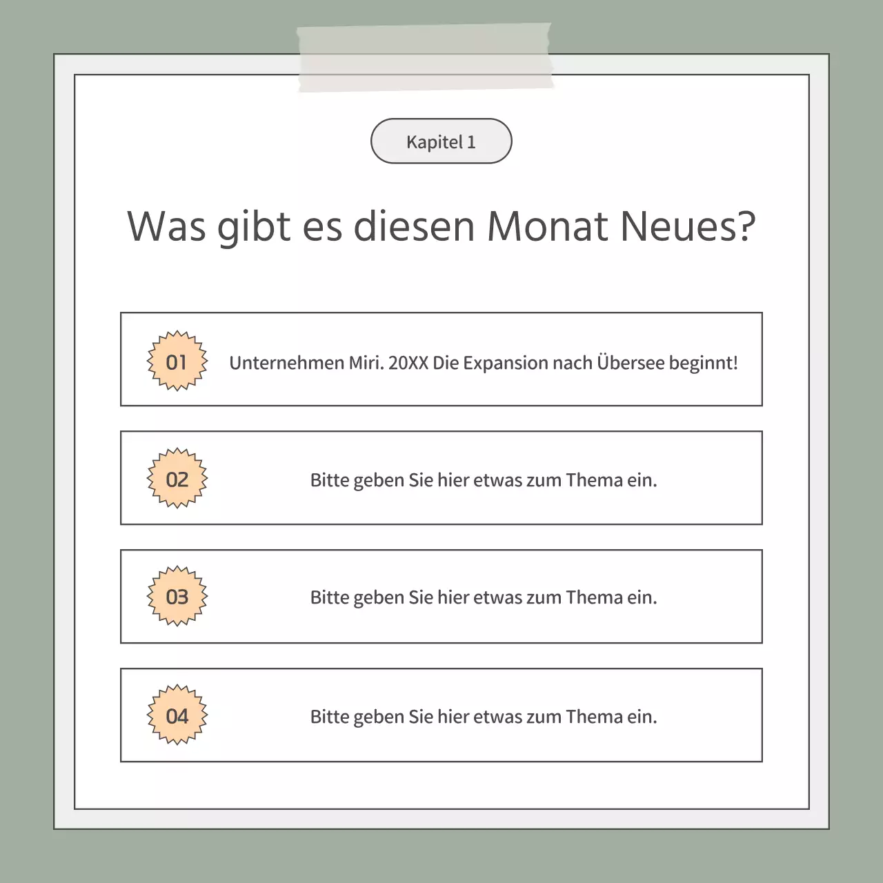 Ein einfaches khakifarbenes und weißes Business-Elevator-Pitch