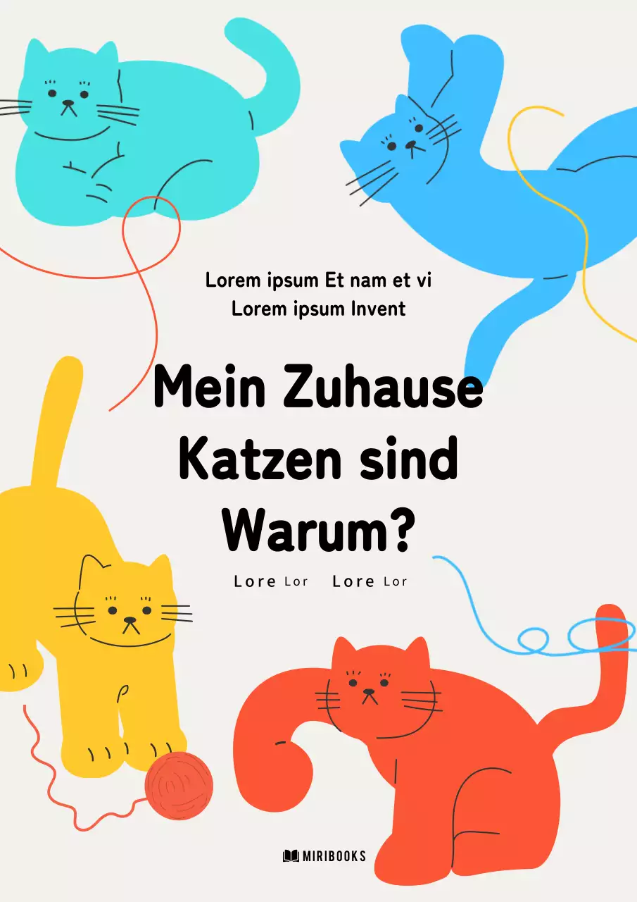 Minimalistisches Haustier-Buchcover in Rot und Mint