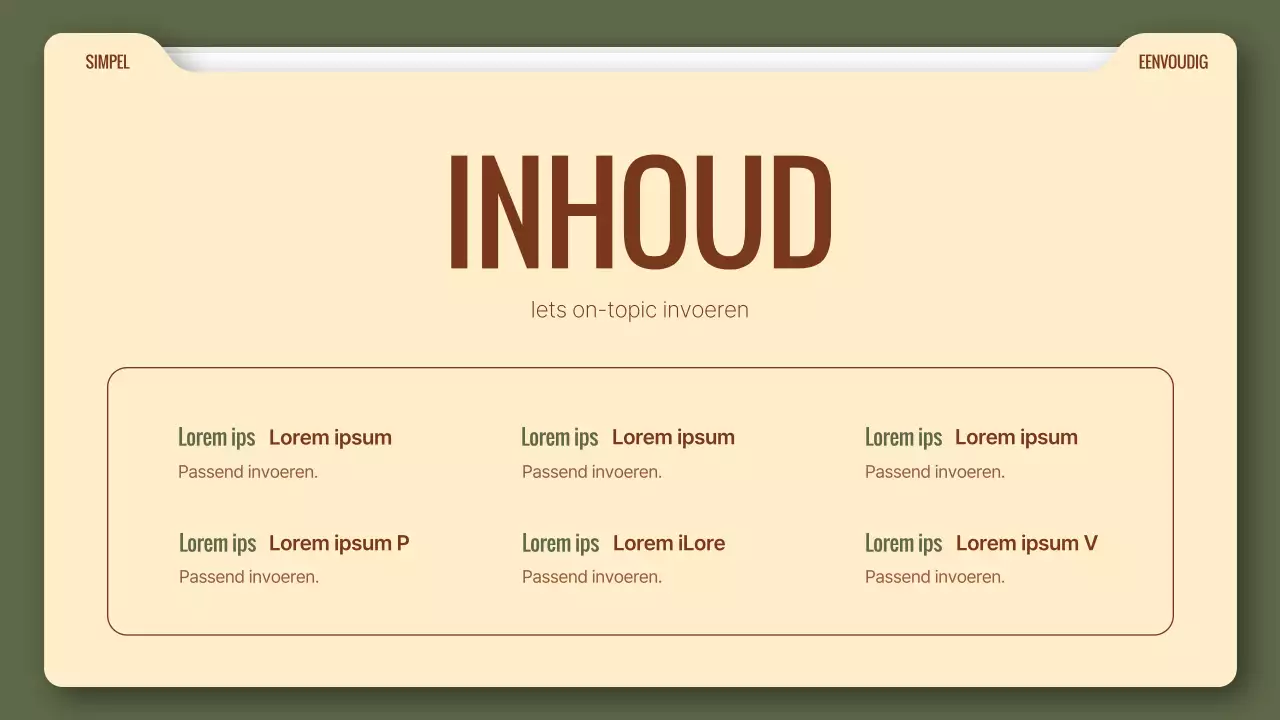 Een eenvoudig zakelijk rapport in kaki en bruin