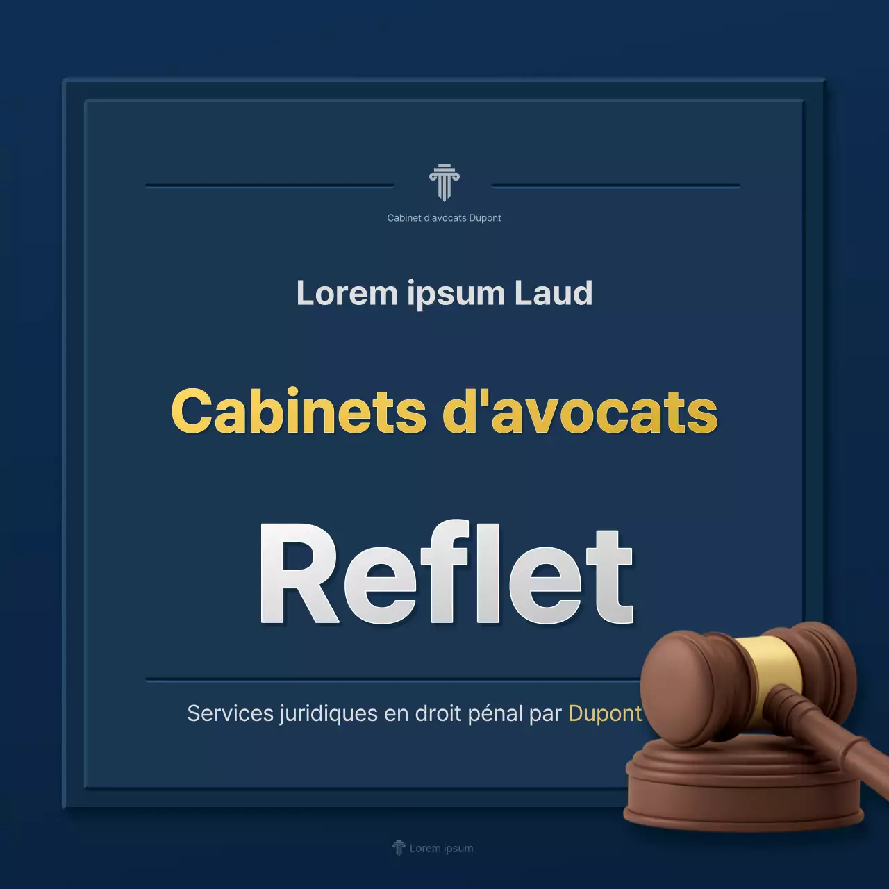 Un simple profil d'entreprise de cabinet d'avocats bleu et jaune