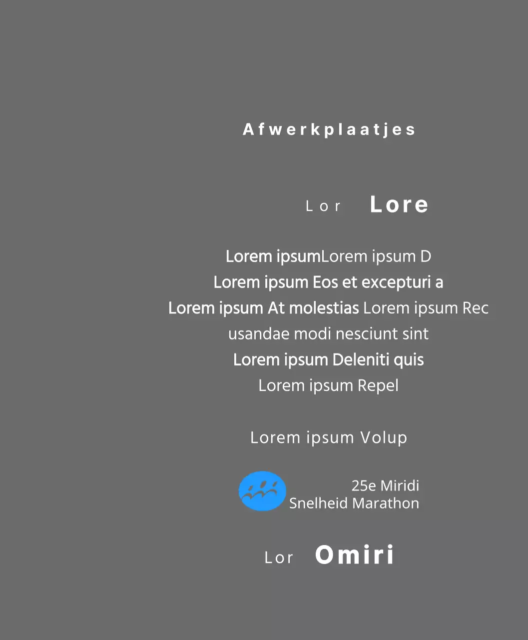 Marathon concept finisher plaquette met eenvoudig logo