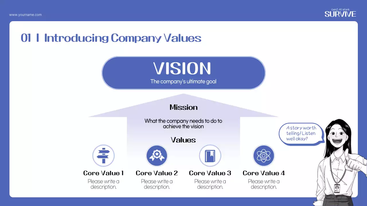 블루 모던 워크플레이스 가이드 프레젠테이션